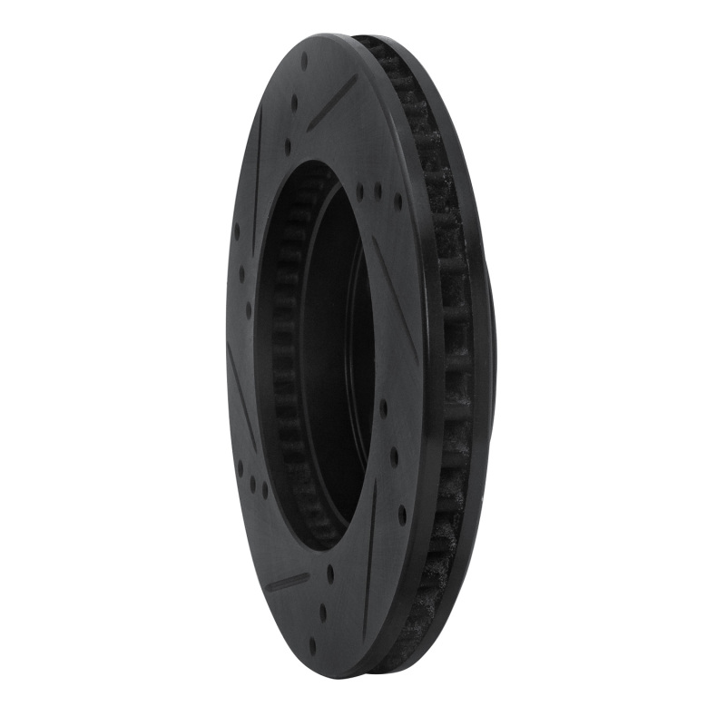 Toyota Corolla Brake Rotor (1) - Front Right - R1 Concepts - Drilled & Slotted - Black - `16-`22